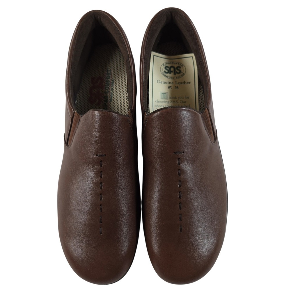 NEW SAS Viva Tripad Loafers Womens 9 S Brown Leather Slip On Shoes Handcrafted